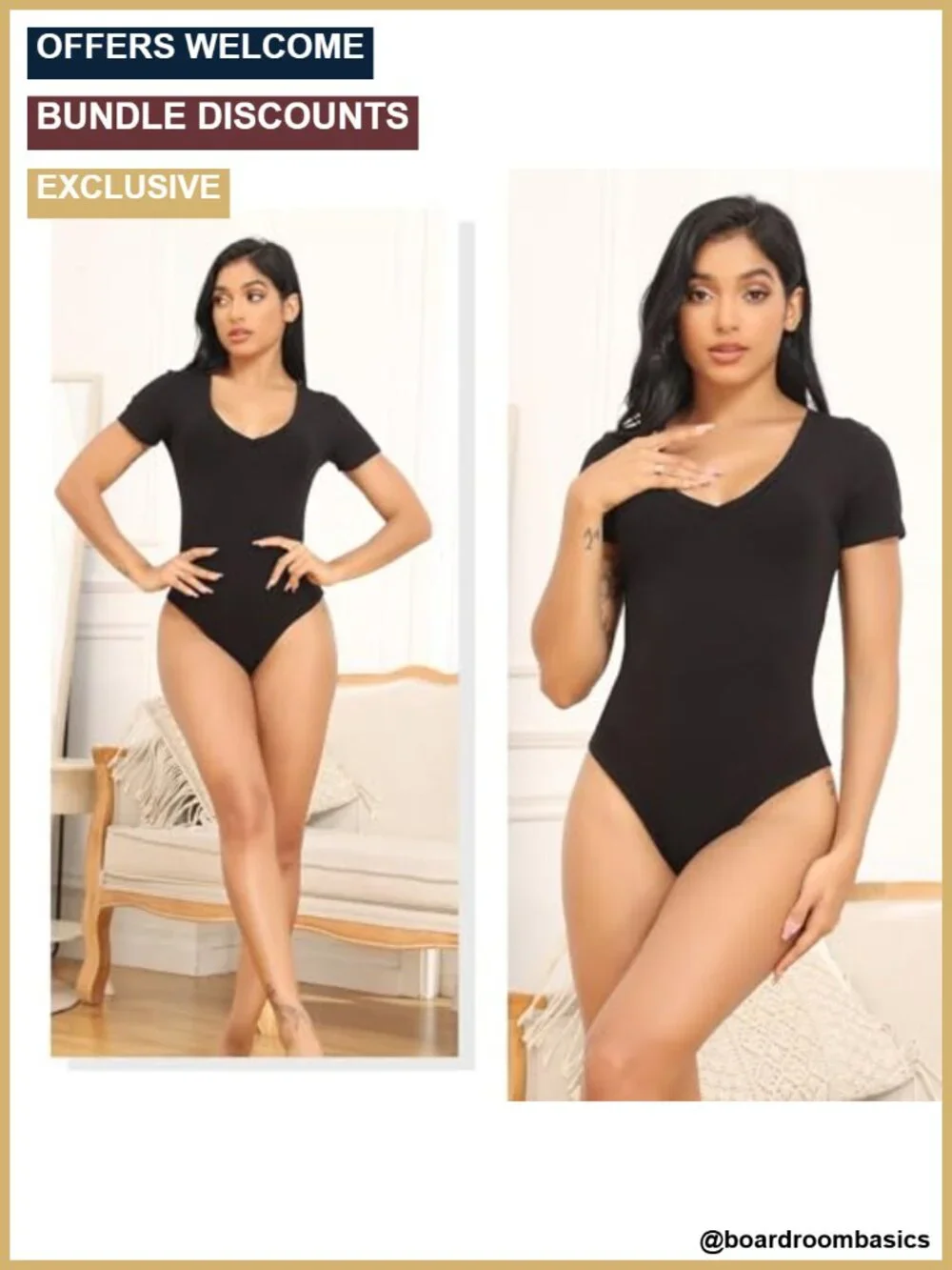 5 Pack Womens Short Sleeve V Neck Bodysuits Rayon Spandex Snaps
